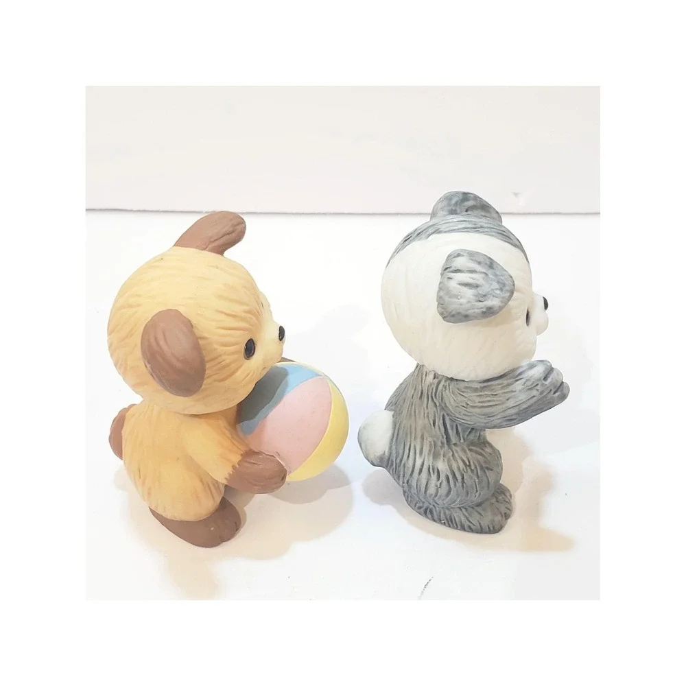 Lot of 2 Vtg Avon 1992 Porcelain Dogs Animals Best Buddies Figurine Figure 2.25